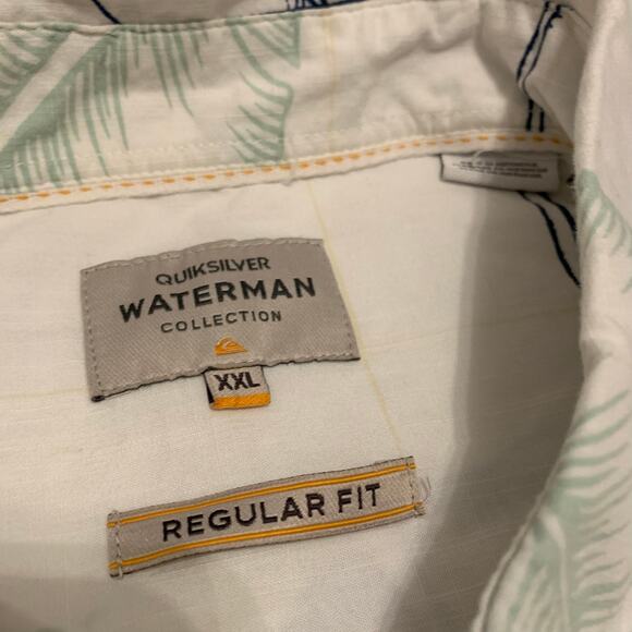Waterman Quicksilver Short Sleeves Button Down shirt Nautical Ocean Surf XL - Picture 3 of 12